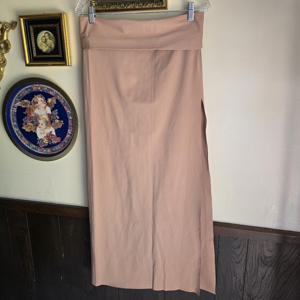 SKIMS SHAPING SWIM LONG SKIRT COVER UP IN SIENNA